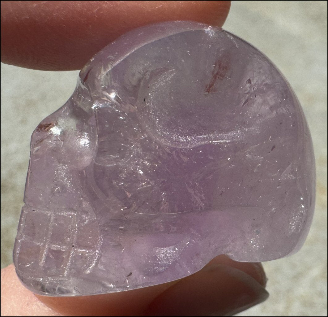 Small AMETHYST Crystal Skull with Rainbows - Divination - with Synergy 8+ years