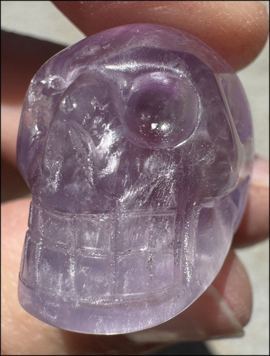 Small Candy Colored AMETHYST Crystal Skull - Divination - with Synergy 9+ yrs