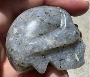 Dumortierite CRYSTAL SKULL - Balance Throat Chakra, Enhance communication