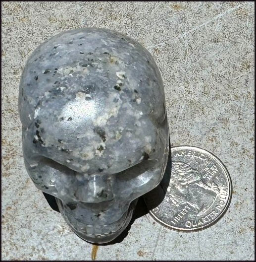 Dumortierite CRYSTAL SKULL - Balance Throat Chakra, Enhance communication