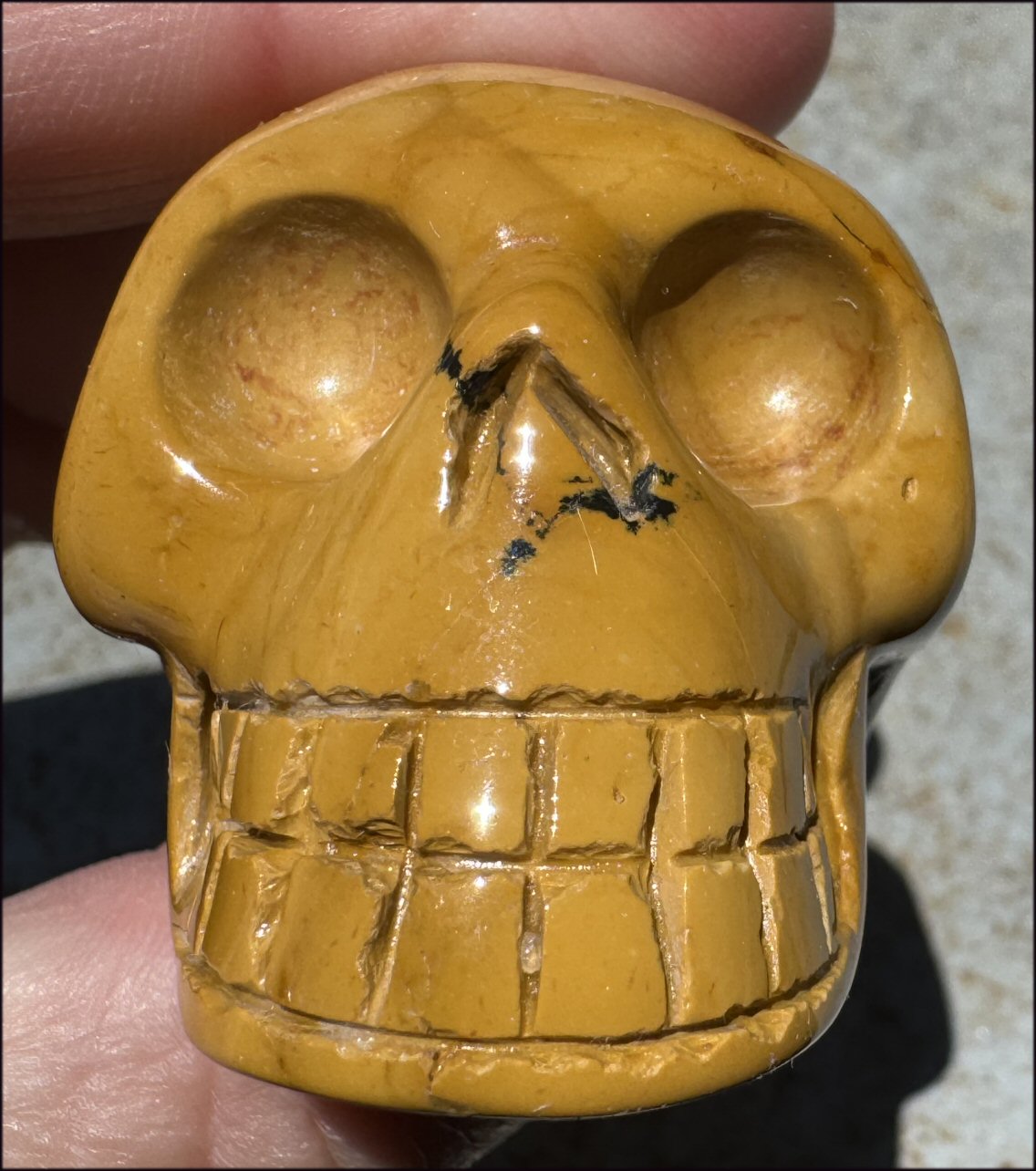 Vibrant Golden Yellow MOOKAITE Crystal Skull - Joy! - with Synergy 12+ years