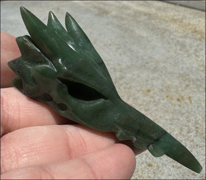 Nephrite Jade PHOENIX Crystal Skull - Serenity, Heart Chakra