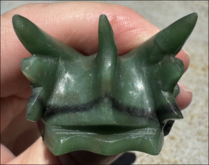 Nephrite Jade PHOENIX Crystal Skull - Serenity, Heart Chakra