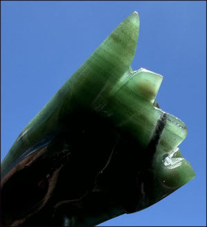 Nephrite Jade PHOENIX Crystal Skull - Serenity, Heart Chakra