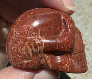 Red Spiral Jasper CRYSTAL SKULL - Focus + Clarity - with Synergy 4+ years