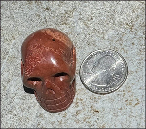 Red Spiral Jasper CRYSTAL SKULL - Focus + Clarity - with Synergy 4+ years