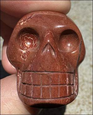 Red Spiral Jasper CRYSTAL SKULL - Focus + Clarity - with Synergy 4+ years