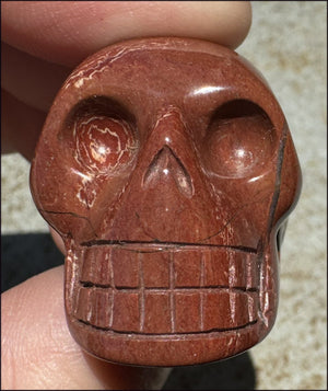 Red Spiral Jasper CRYSTAL SKULL - Focus + Clarity - with Synergy 4+ years