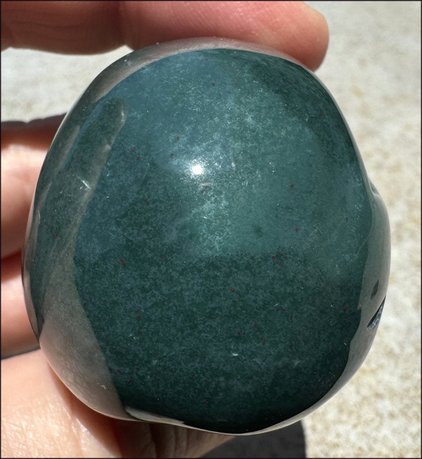 Bloodstone CRYSTAL SKULL - Emotional cleansing, Courage - with Synergy 9+ yrs