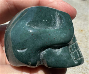 Bloodstone CRYSTAL SKULL - Emotional cleansing, Courage - with Synergy 9+ yrs