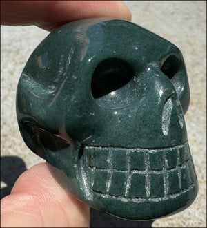 Bloodstone CRYSTAL SKULL - Emotional cleansing, Courage - with Synergy 9+ yrs