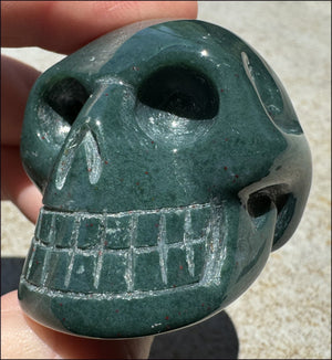 Bloodstone CRYSTAL SKULL - Emotional cleansing, Courage - with Synergy 9+ yrs