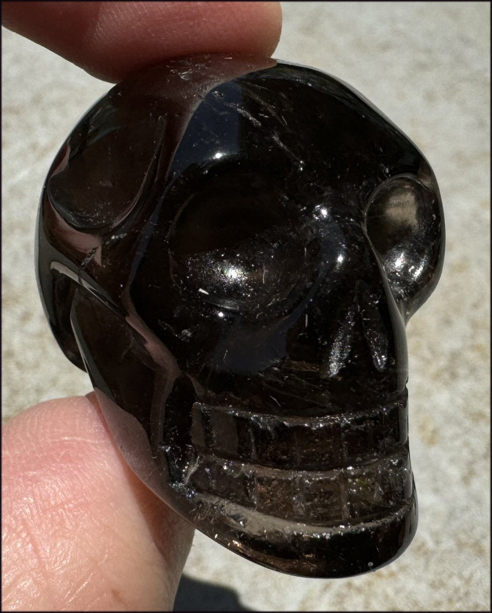 DARK Smoky Quartz Crystal Skull - Dissolve negativity