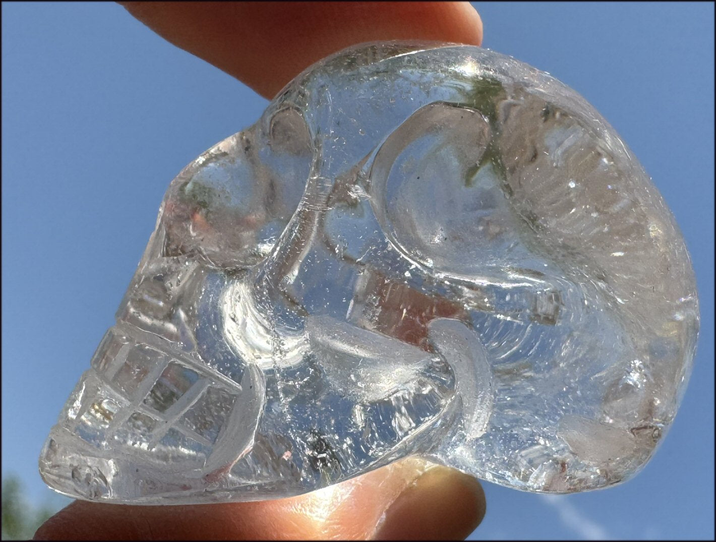 ~A Quality~ QUARTZ Crystal Skull with Lovely Veils - Focus, Transformation