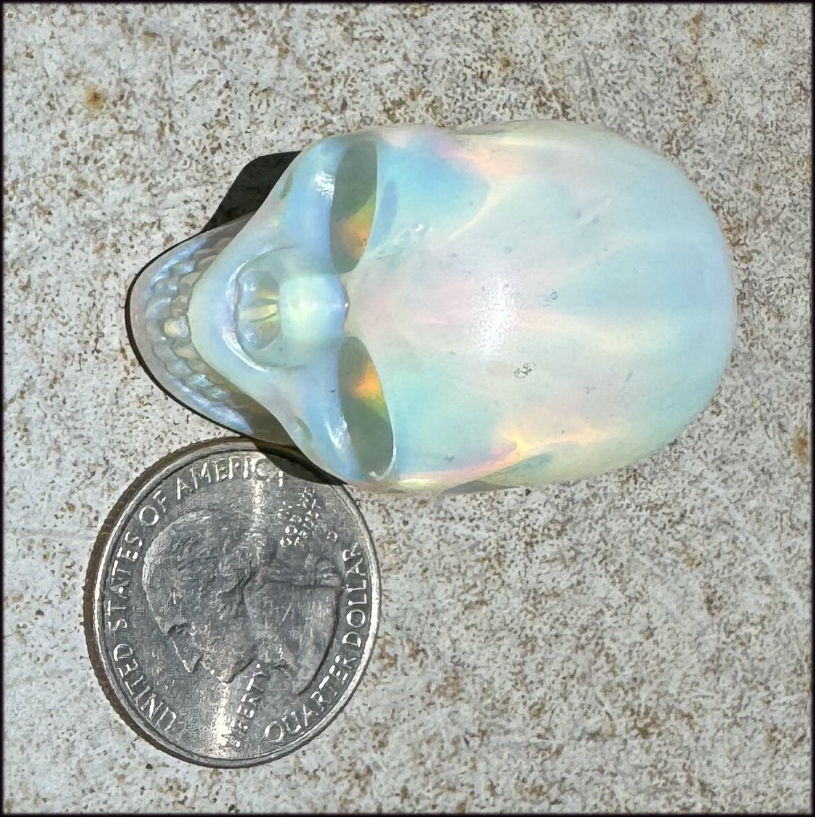 Rainbow OPALITE Crystal Skull - Divination, Remove blockages