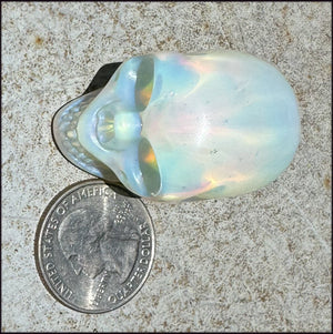 Rainbow OPALITE Crystal Skull - Divination, Remove blockages