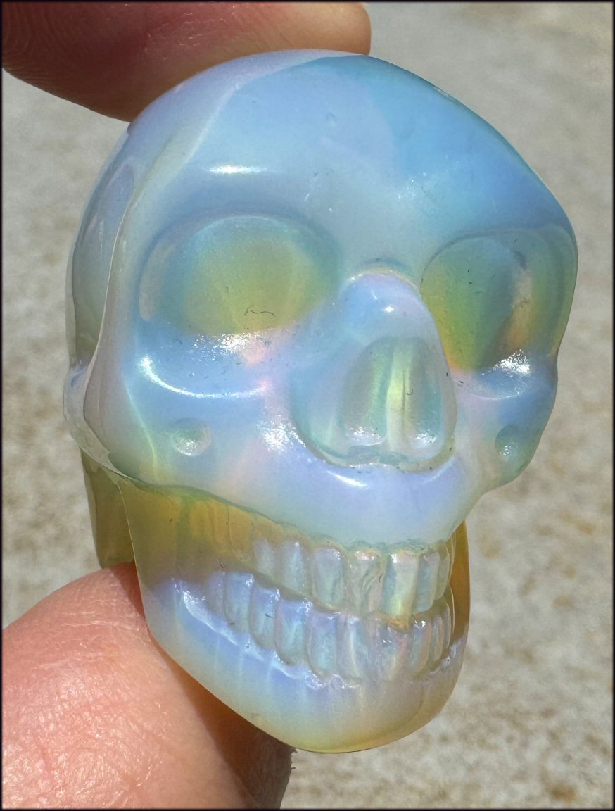 Rainbow OPALITE Crystal Skull - Divination, Remove blockages