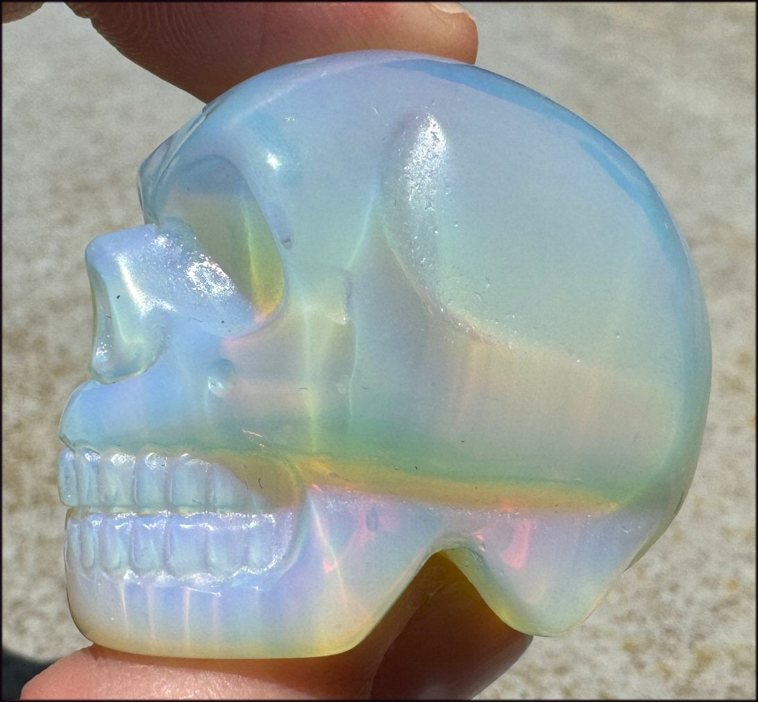 Rainbow OPALITE Crystal Skull - Divination, Remove blockages