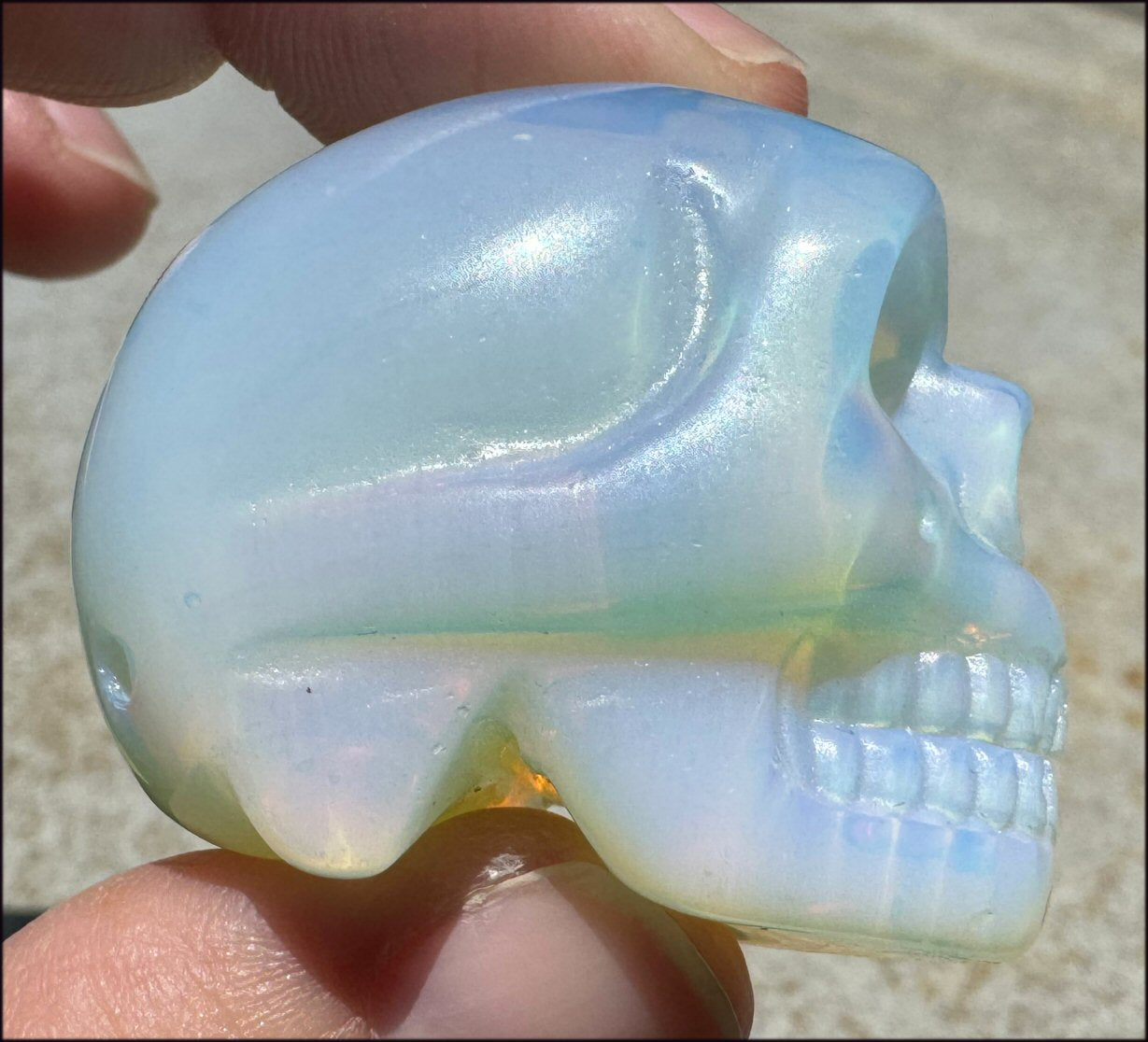 Rainbow OPALITE Crystal Skull - Divination, Remove blockages