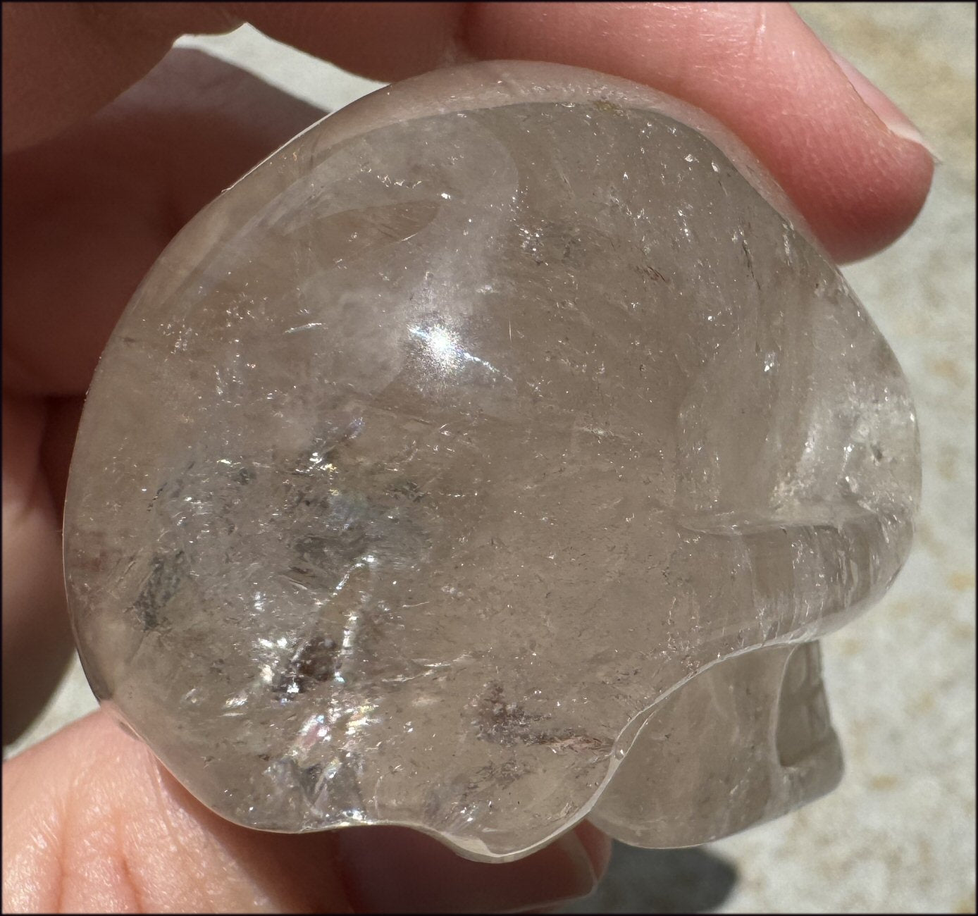 Smoky Quartz Crystal Skull with Shimmery Rainbows - with Synergy 15+ years