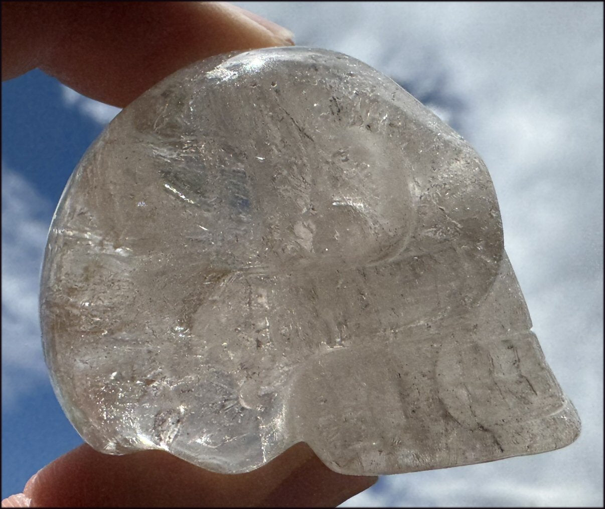 Smoky Quartz Crystal Skull with Shimmery Rainbows - with Synergy 15+ years