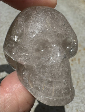 Smoky Quartz Crystal Skull with Shimmery Rainbows - with Synergy 15+ years