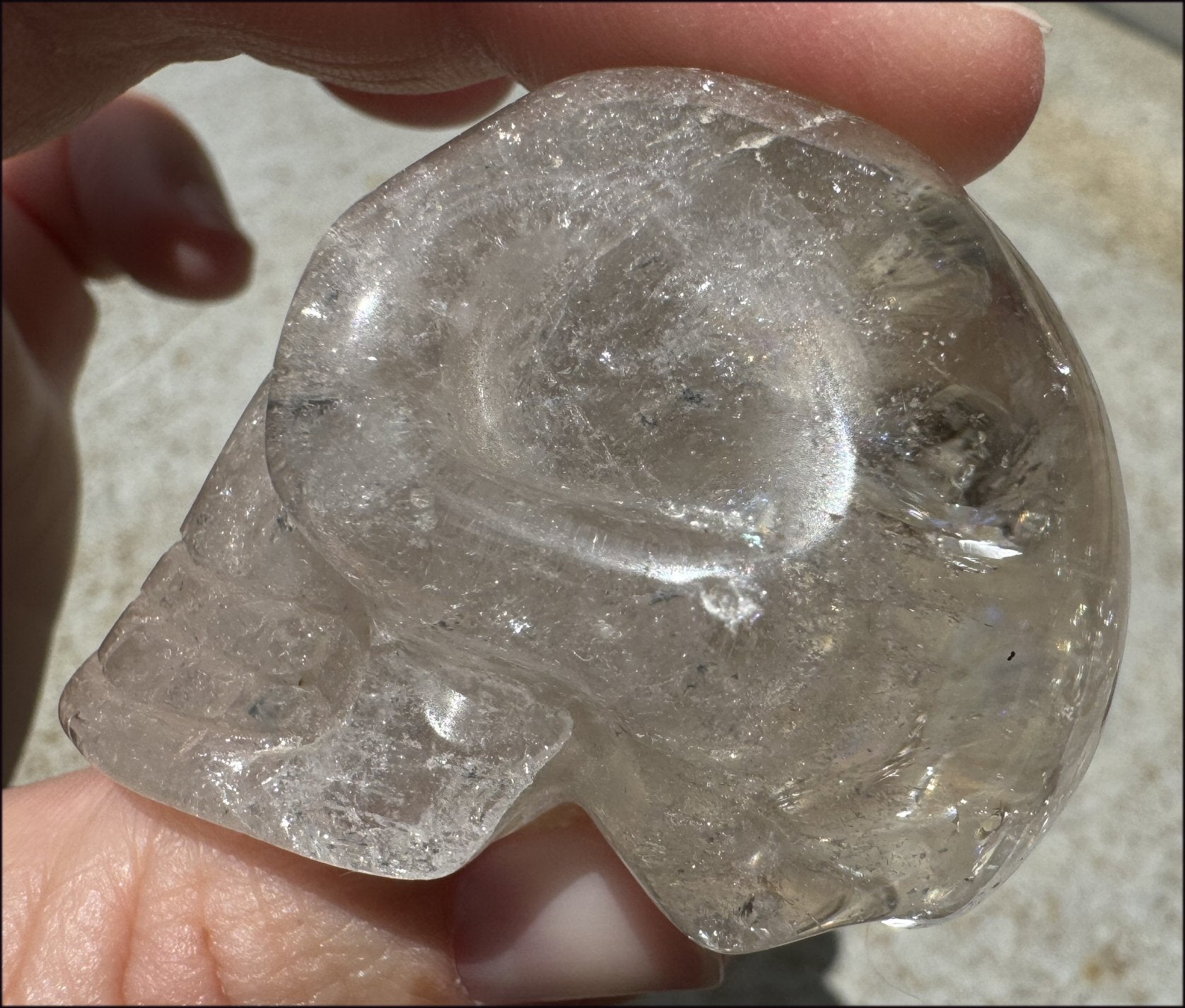 Smoky Quartz Crystal Skull with Shimmery Rainbows - with Synergy 15+ years