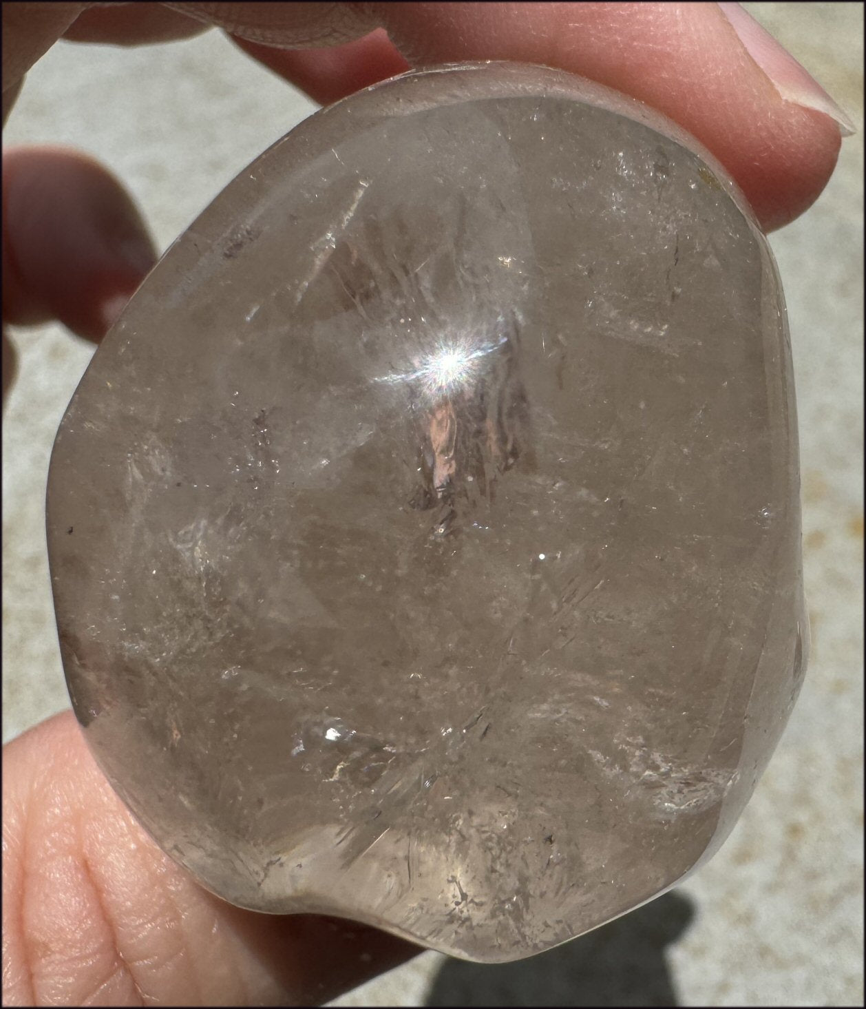 Smoky Quartz Crystal Skull with Shimmery Rainbows - with Synergy 15+ years