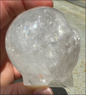 Lg. Himalayan Quartz STAR BEING Crystal Skull with Hematite, Rainbows