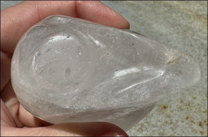 Lg. Himalayan Quartz STAR BEING Crystal Skull with Hematite, Rainbows