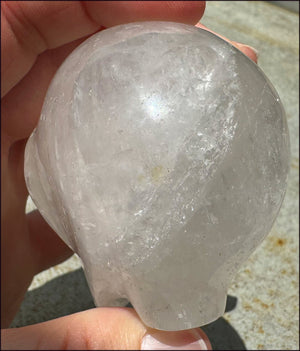 Lg. Himalayan Quartz STAR BEING Crystal Skull with Hematite, Rainbows