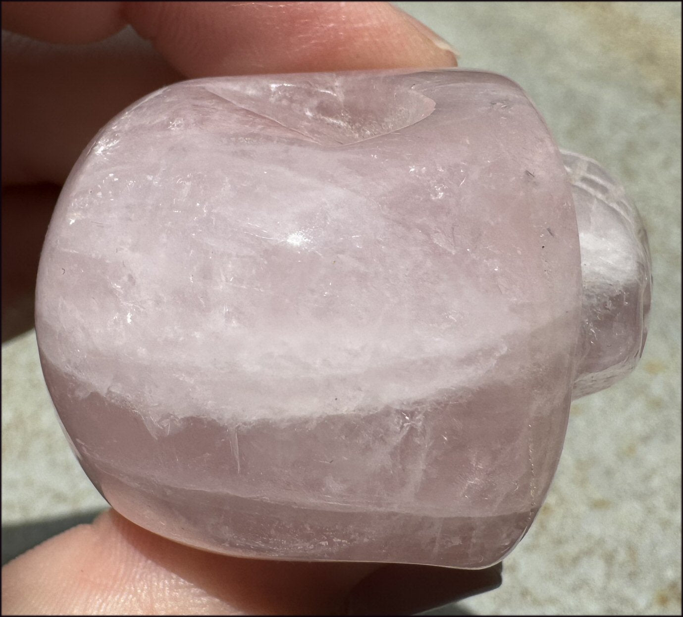 ROSE QUARTZ Crystal Skull - Heart Chakra, Self-Acceptance - with Synergy 8+ years