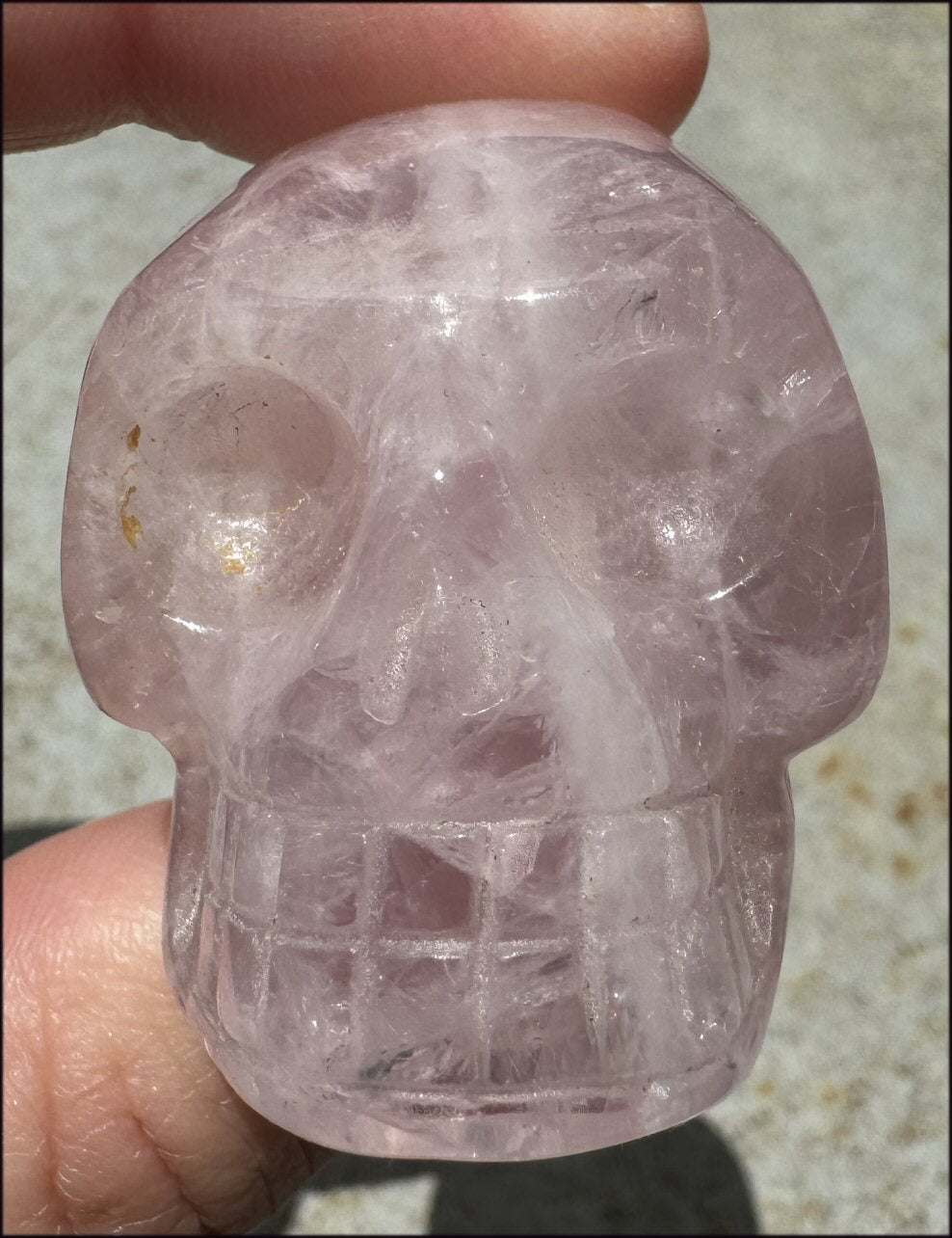 ROSE QUARTZ Crystal Skull - Heart Chakra, Self-Acceptance - with Synergy 8+ years