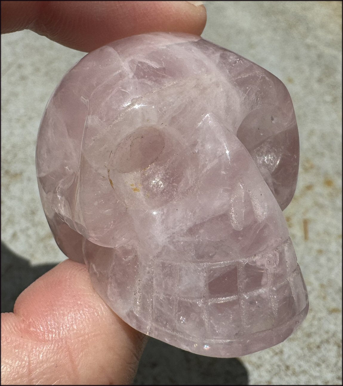 ROSE QUARTZ Crystal Skull - Heart Chakra, Self-Acceptance - with Synergy 8+ years