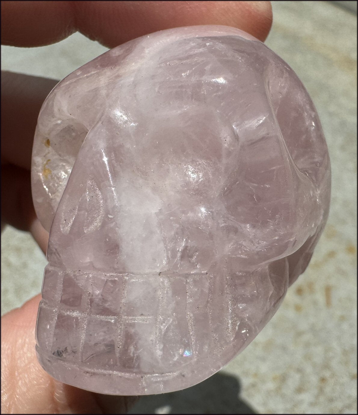 ROSE QUARTZ Crystal Skull - Heart Chakra, Self-Acceptance - with Synergy 8+ years