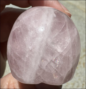 ROSE QUARTZ Crystal Skull - Heart Chakra, Self-Acceptance - with Synergy 8+ years