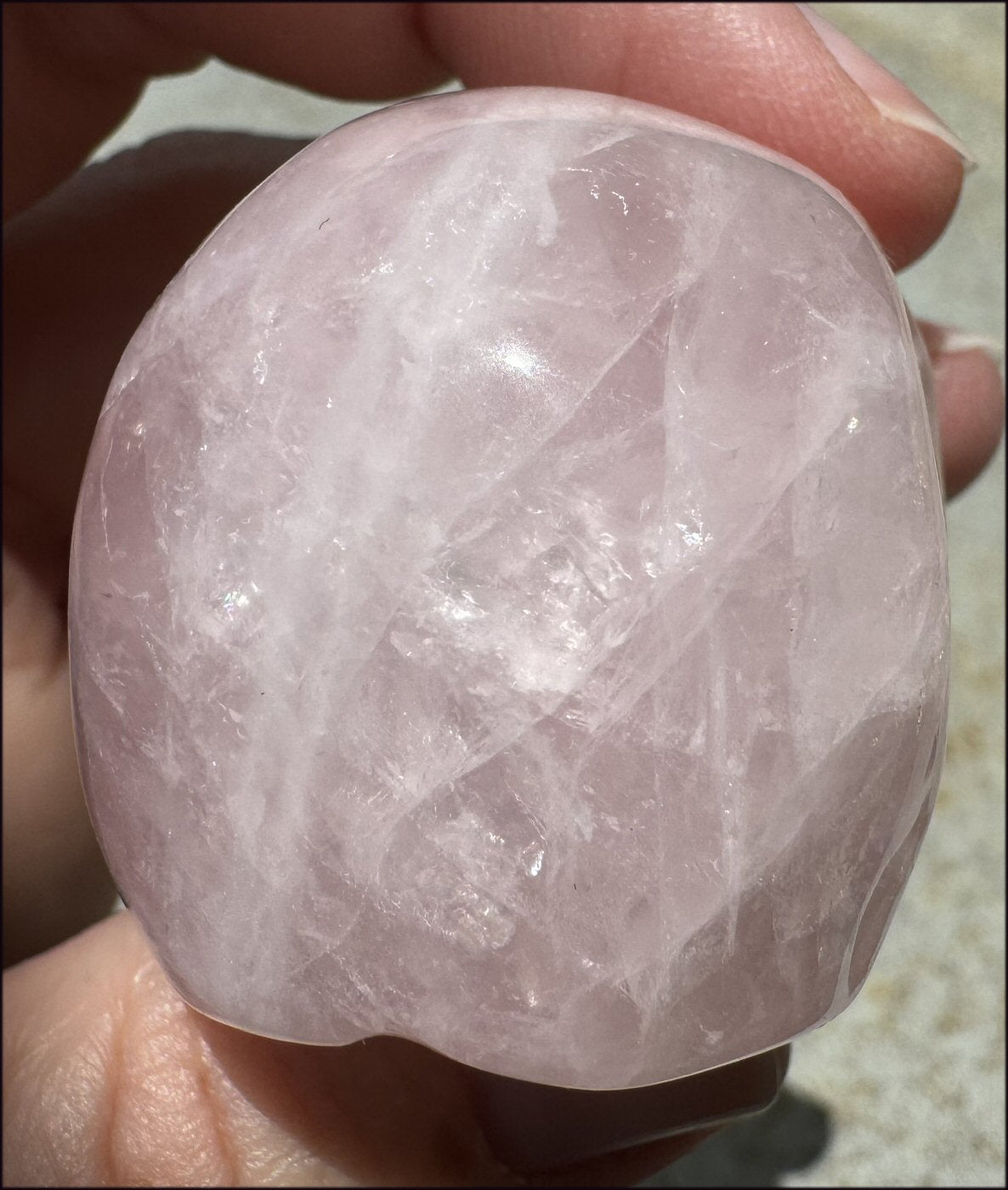 ROSE QUARTZ Crystal Skull - Heart Chakra, Self-Acceptance - with Synergy 8+ years