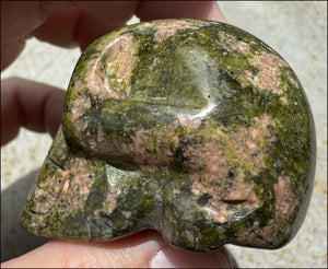 Lg. UNAKITE Crystal Skull - Connect with Mother Earth - with Synergy 9+ years