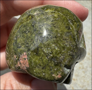 Lg. UNAKITE Crystal Skull - Connect with Mother Earth - with Synergy 9+ years