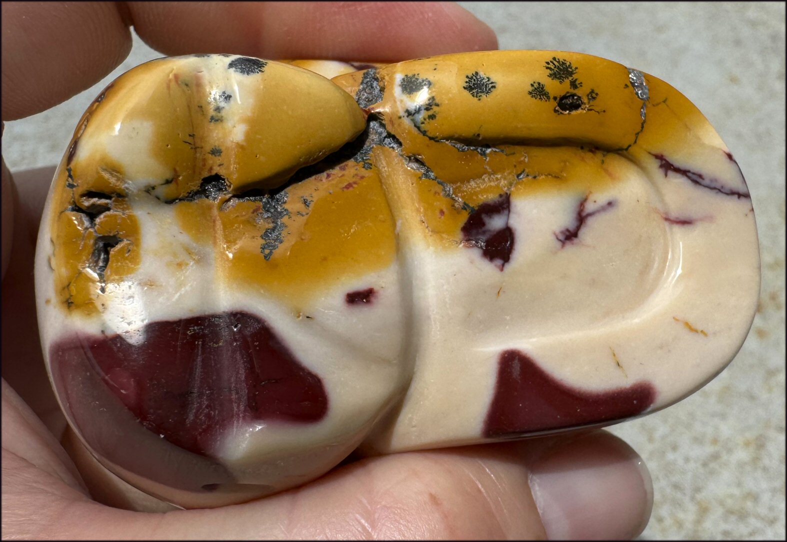 Vibrant Lg. MOOKAITE Crystal Skull with Dendritic inclusions - with Synergy 12+ years