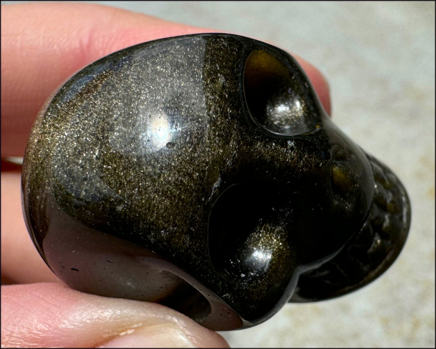 Golden SHEEN OBSIDIAN Crystal Skull - Clarity, Scrying