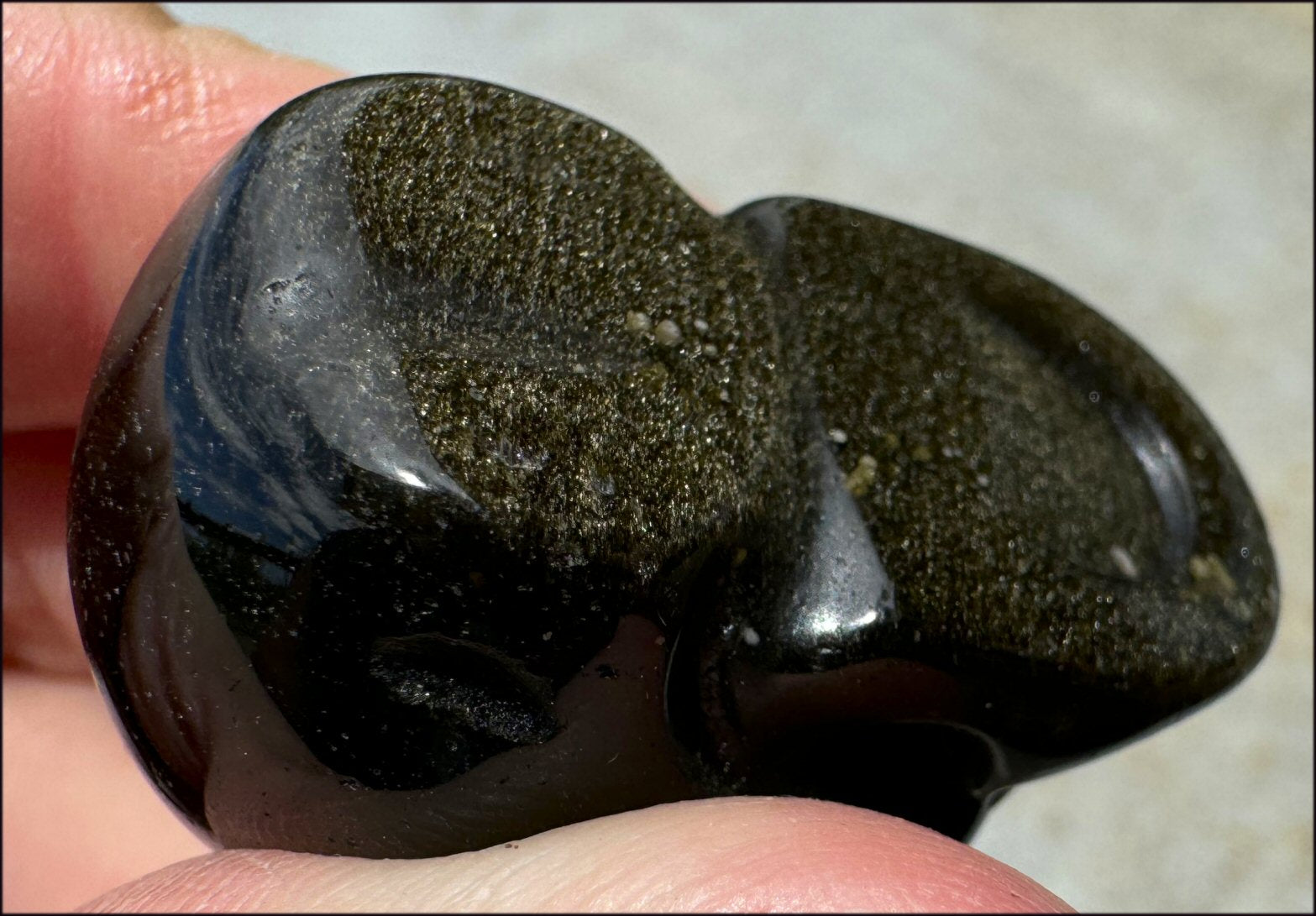 Golden SHEEN OBSIDIAN Crystal Skull - Clarity, Scrying