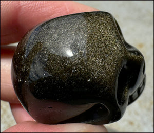 Golden SHEEN OBSIDIAN Crystal Skull - Clarity, Scrying