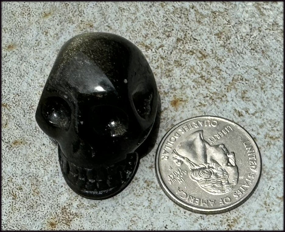 Golden SHEEN OBSIDIAN Crystal Skull - Clarity, Scrying