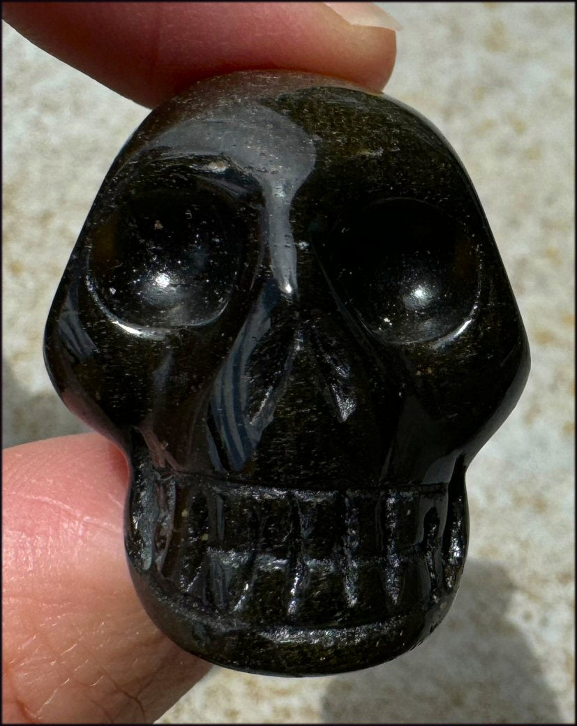 Golden SHEEN OBSIDIAN Crystal Skull - Clarity, Scrying