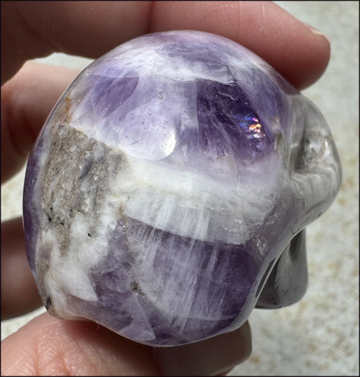 Chevron Amethyst Crystal Skull - Dream Work, Inner Journeying - with Synergy 7+yrs