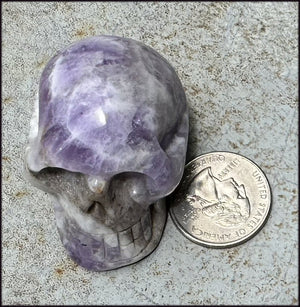 Chevron Amethyst Crystal Skull - Dream Work, Inner Journeying - with Synergy 7+yrs