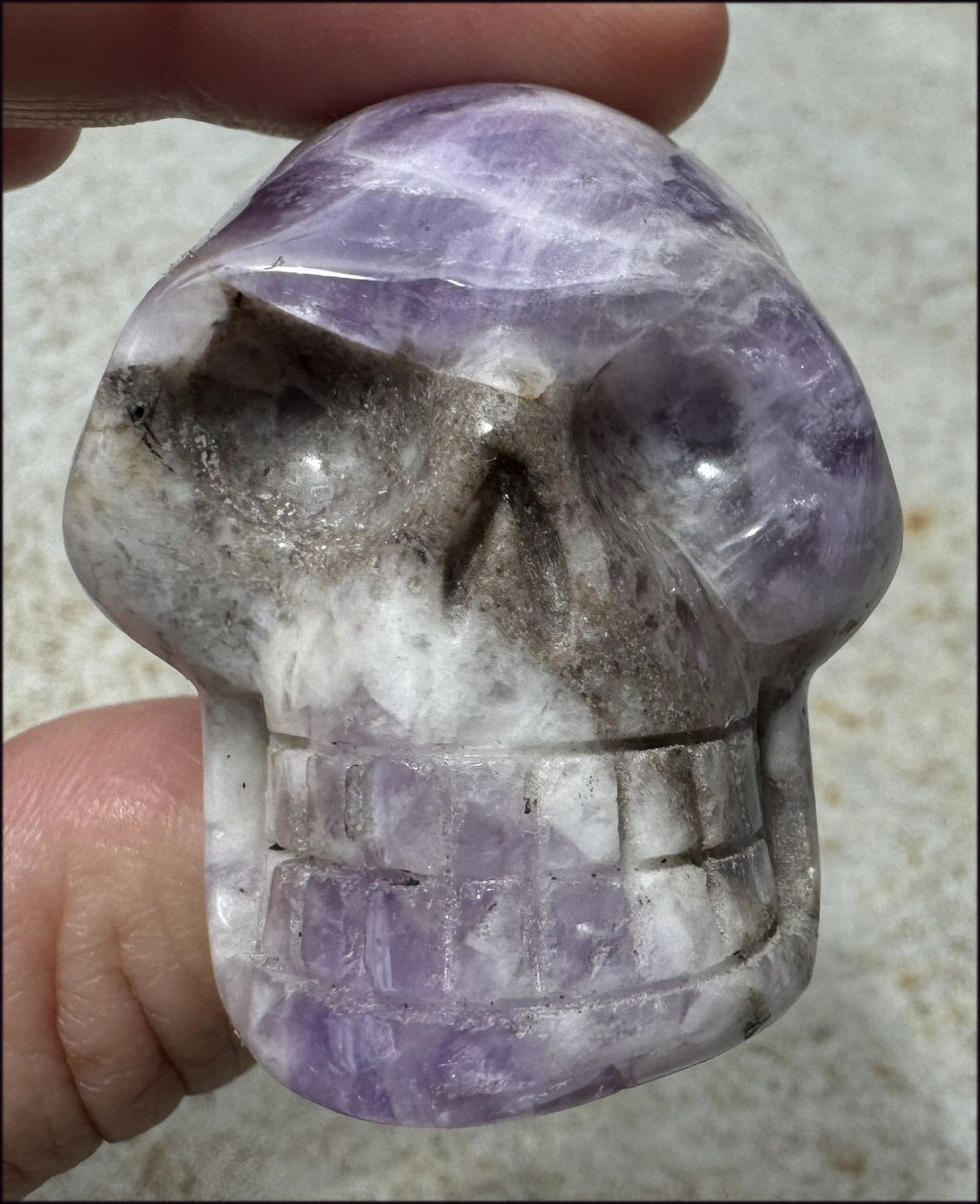 Chevron Amethyst Crystal Skull - Dream Work, Inner Journeying - with Synergy 7+yrs