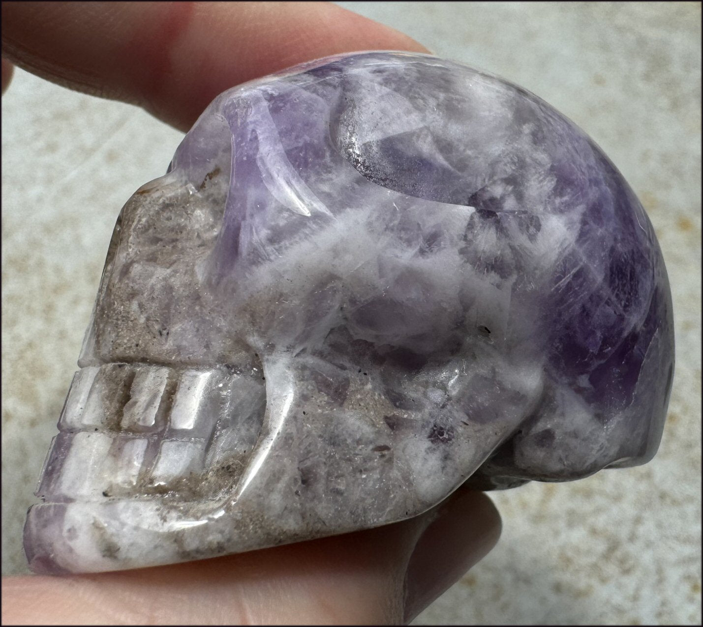 Chevron Amethyst Crystal Skull - Dream Work, Inner Journeying - with Synergy 7+yrs