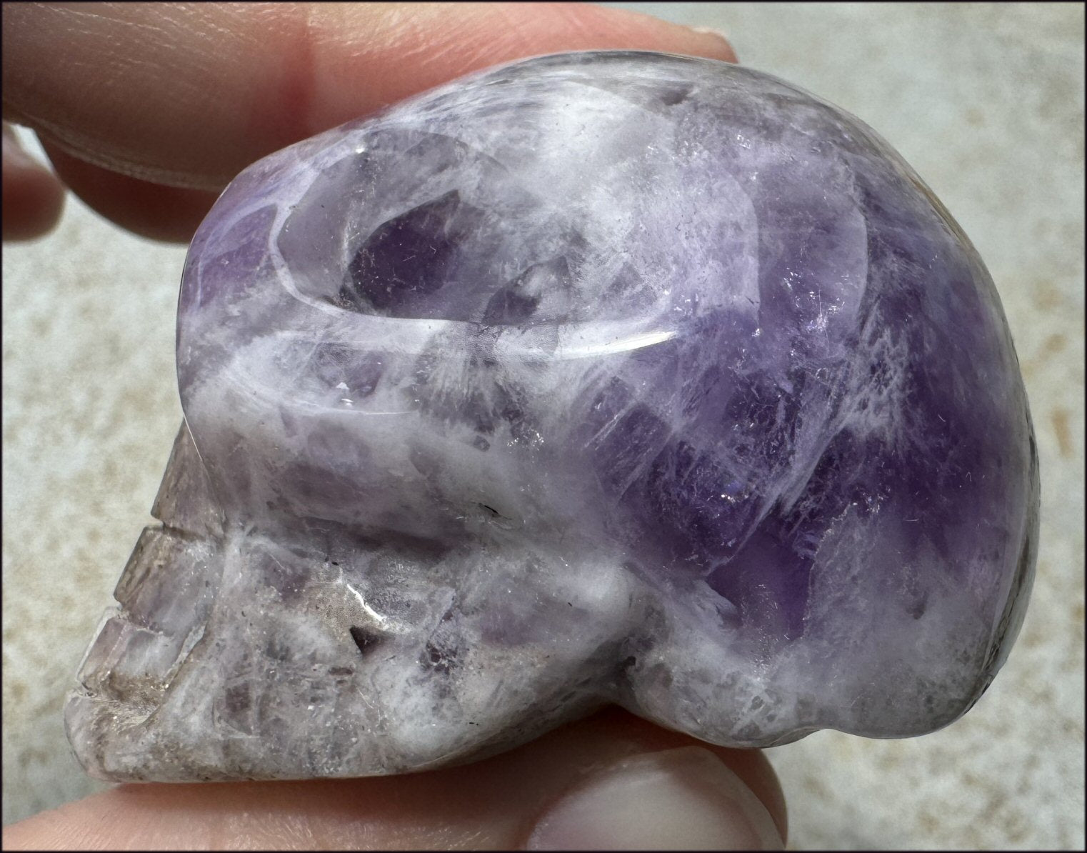 Chevron Amethyst Crystal Skull - Dream Work, Inner Journeying - with Synergy 7+yrs